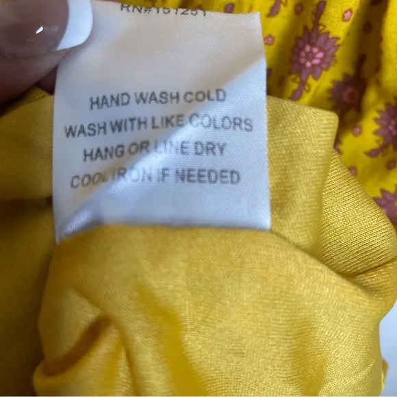 In Loom Floral Gold Yellow Purple Maxi Dress L BohoFestival SummerFairycore NWOT - Picture 15 of 15